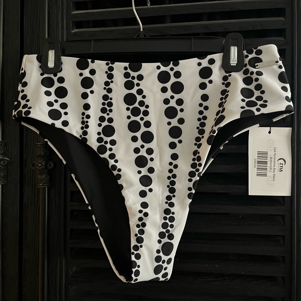 ZYIA Black and White Dot Bikini Bottom